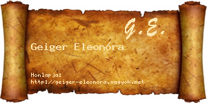 Geiger Eleonóra névjegykártya